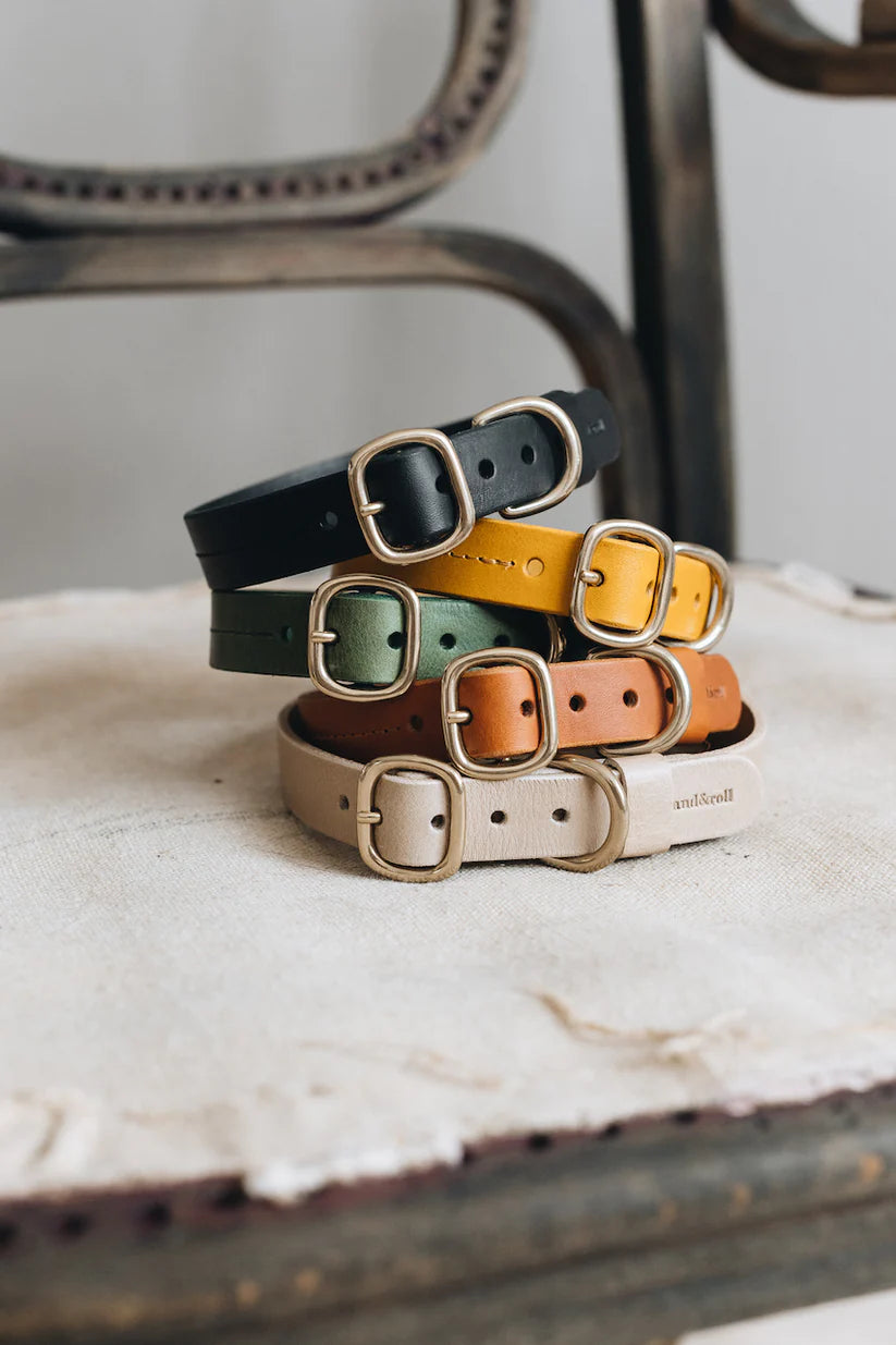 UYUM %uyum_store% Leather Dog Collar. Fir