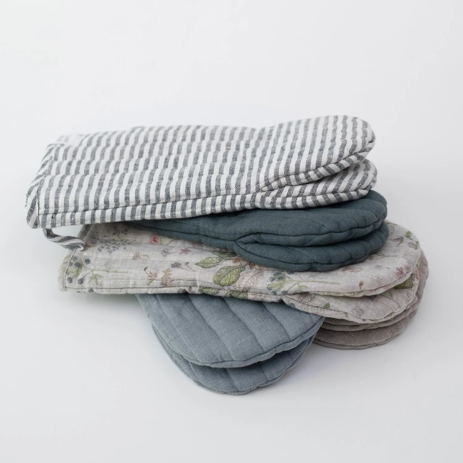 Linen Tales %uyum_store% Thin Black Stripes Linen Oven Mitt