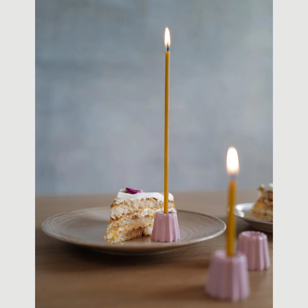 OVO Things %uyum_store% Canelé Porcelain Candle Holder | Pink Candle Holders